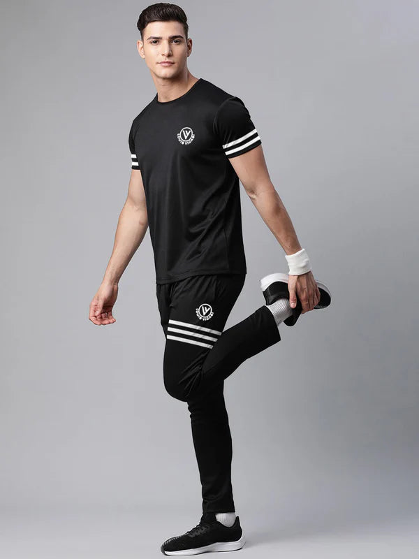 Active Wear Summer Tracksuit For Men-Black