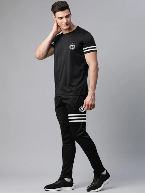 Active Wear Summer Tracksuit For Men-Black