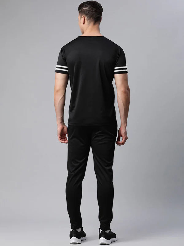 Active Wear Summer Tracksuit For Men-Black