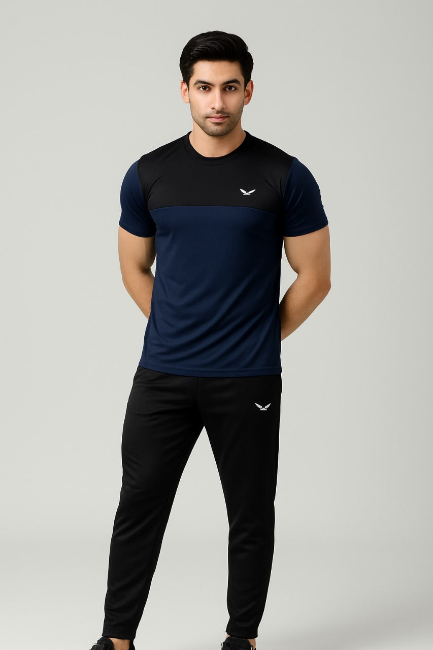 Drifit Blue-Black Combination Tracksuit-For Summer