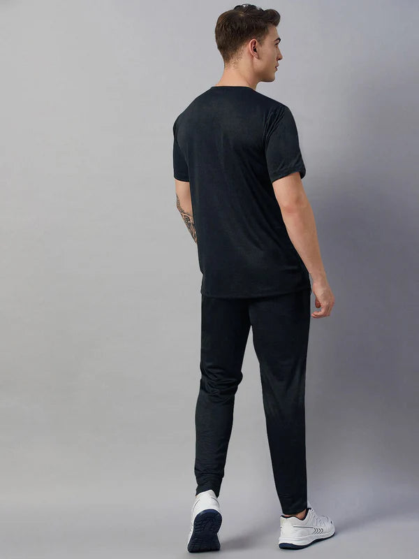 Active Wear Tracksuit For Men-Navy with Grey by Fit